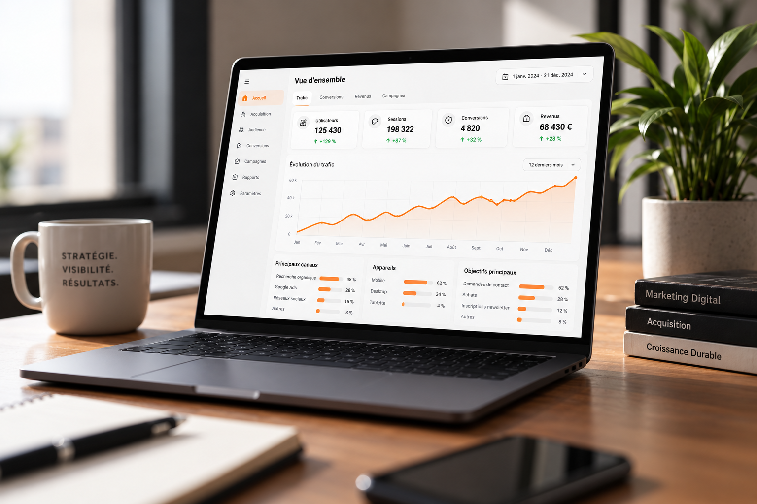 Tableau de bord marketing et pilotage de la performance digitale